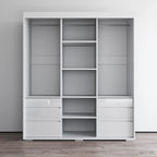 3-door Modern 71-inch Wardrobe with Mirror