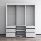 3-door Modern 71-inch Wardrobe with Mirror