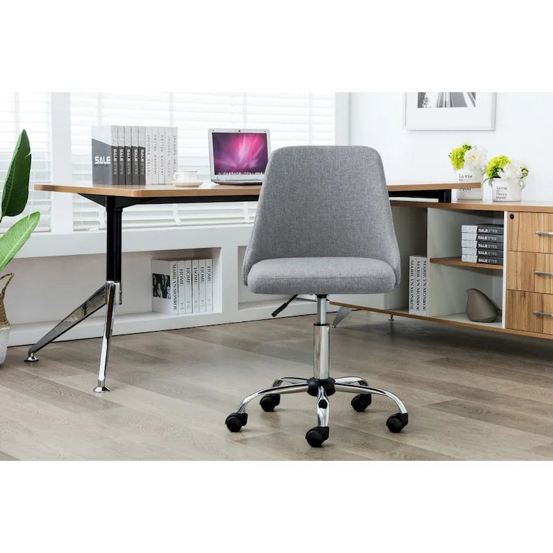 Fabric Upholstered Office Chair with Chrome Base