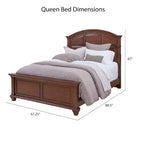 Rustic Cherry Arched Panel Bed