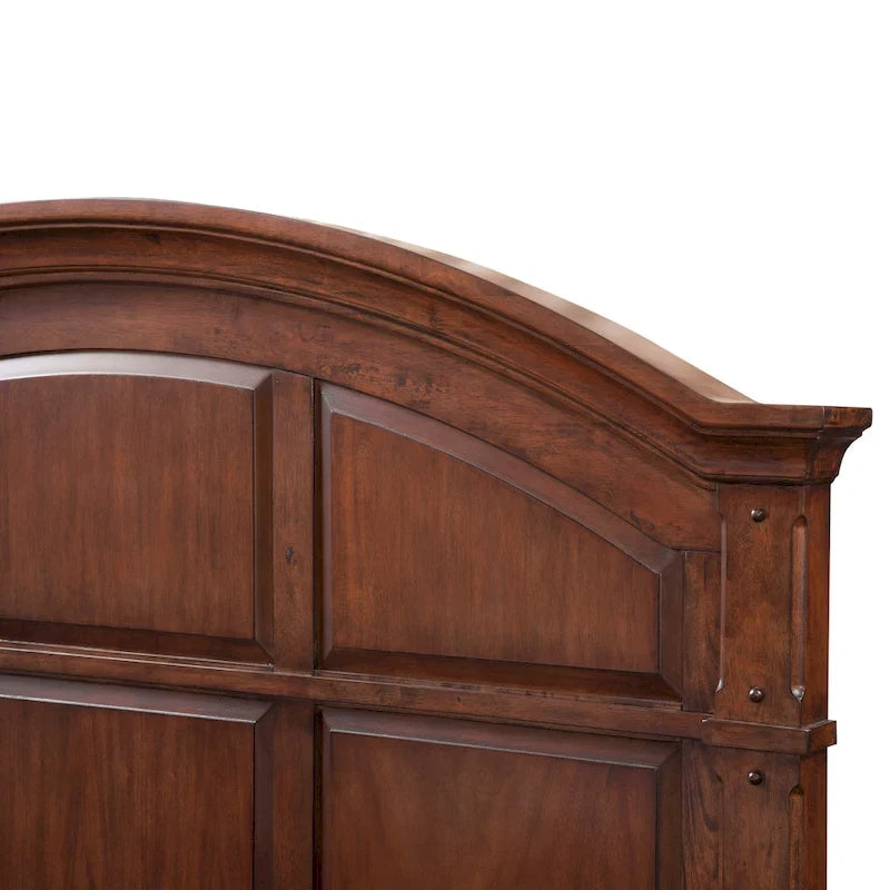 Rustic Cherry Arched Panel Bed