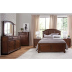 Rustic Cherry Arched Panel Bed