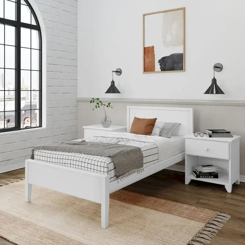 Twin-Size Bed with Panel Headboard
