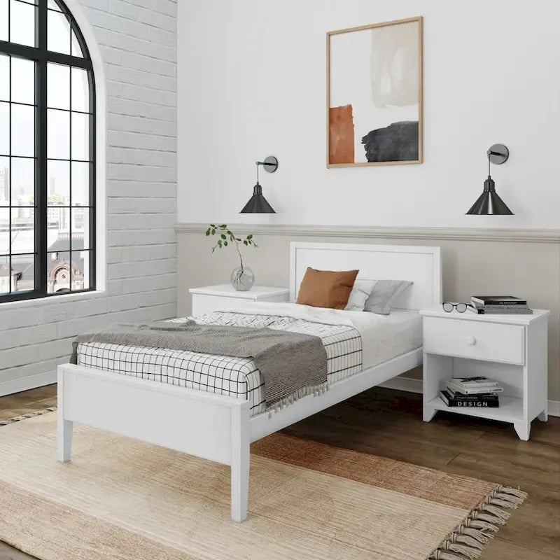 Twin-Size Bed with Panel Headboard