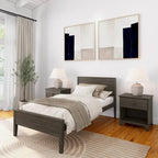 Twin-Size Bed with Panel Headboard
