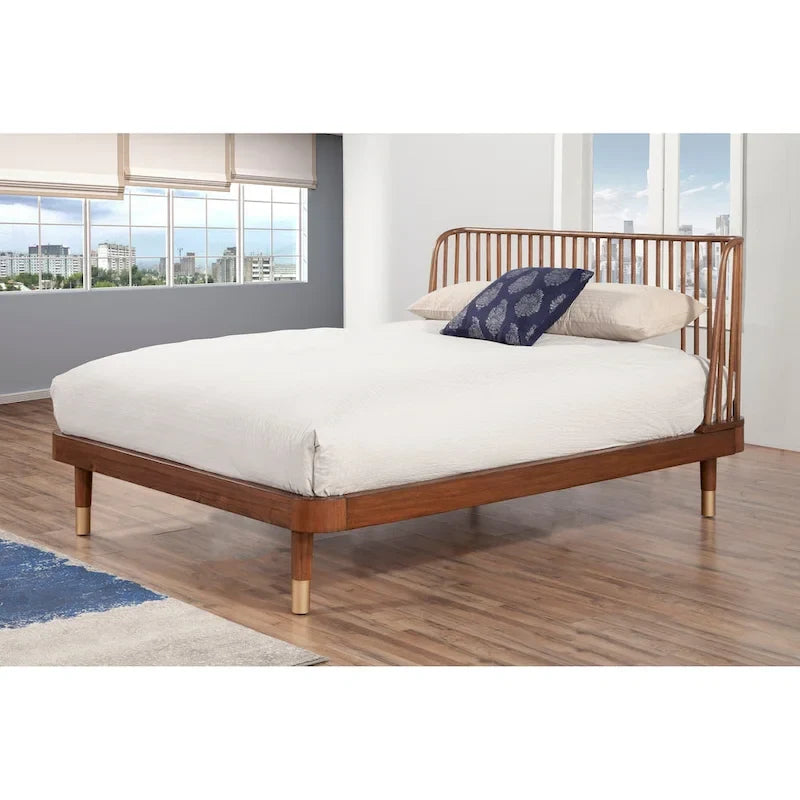 Belham Wood Platform Bed in Dark Walnut (Brown)