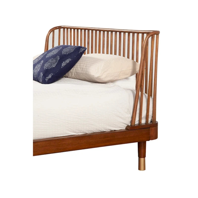 Belham Wood Platform Bed in Dark Walnut (Brown)