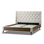 Tufted Beige Fabric Bed