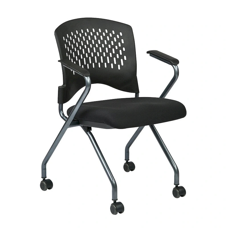 Folding Chair with Ventilated Plastic Wrap Around Back 2-Pack