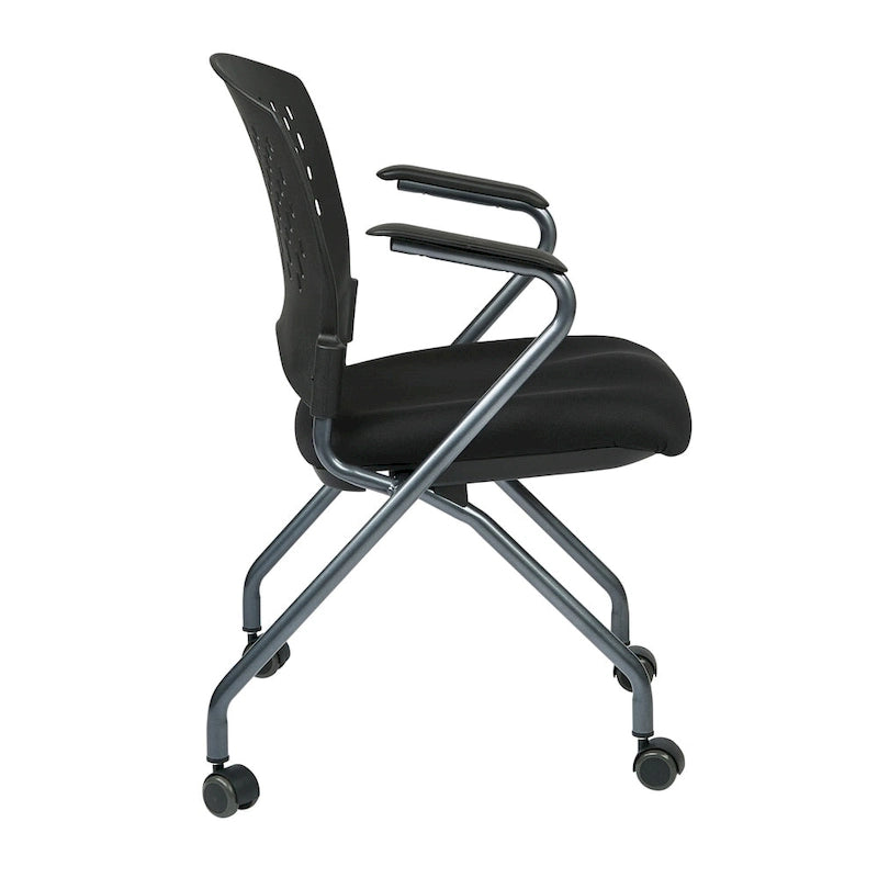Folding Chair with Ventilated Plastic Wrap Around Back 2-Pack