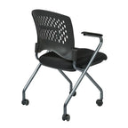 Folding Chair with Ventilated Plastic Wrap Around Back 2-Pack