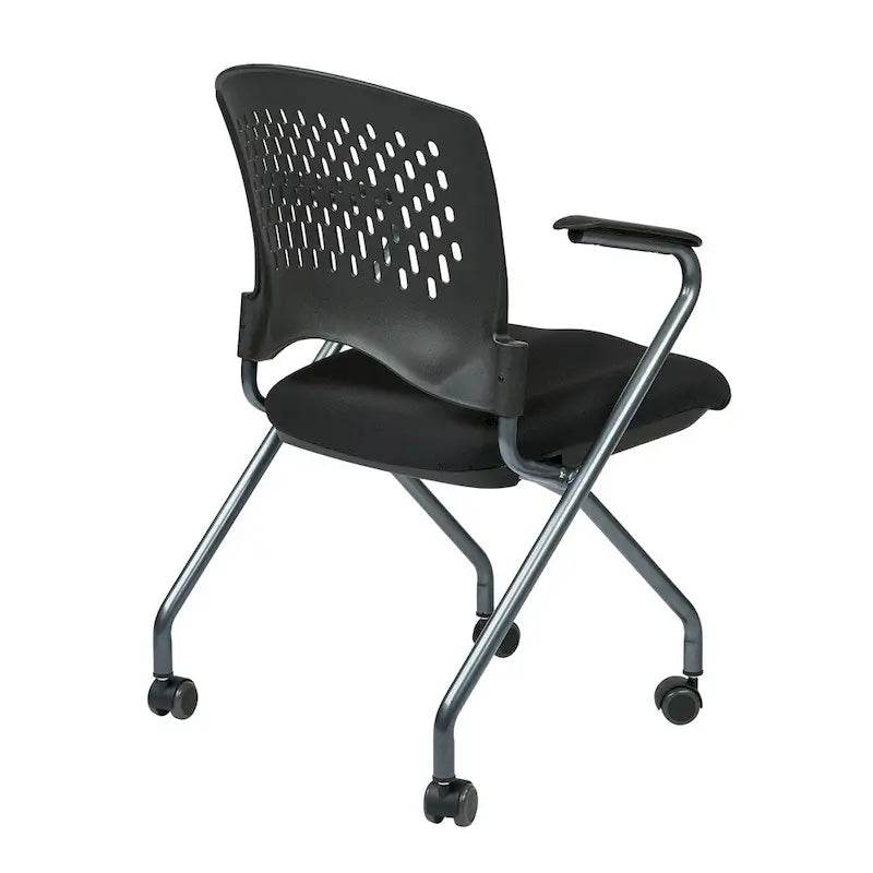 Folding Chair with Ventilated Plastic Wrap Around Back 2-Pack