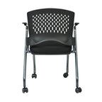 Folding Chair with Ventilated Plastic Wrap Around Back 2-Pack