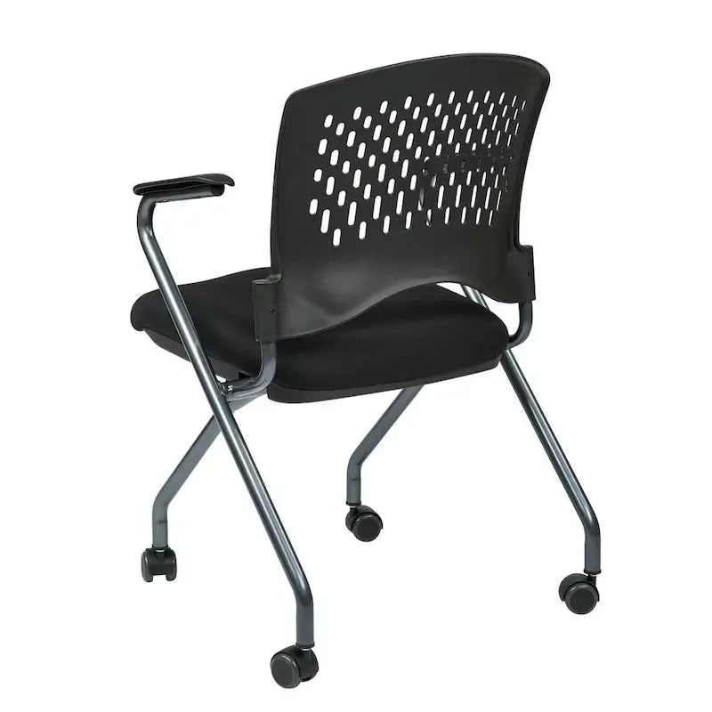 Folding Chair with Ventilated Plastic Wrap Around Back 2-Pack