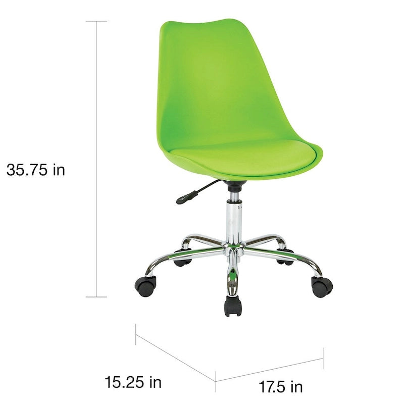 Emerson Pneumatic Chrome Base Office Chair