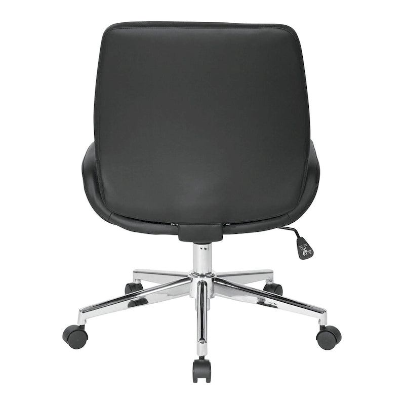 Office Chair with Faux Leather and Chrome Finish Base