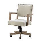 Taresa Modern Mid-Back Swivel Height Adjustable Task Chair with Nailhead Trim