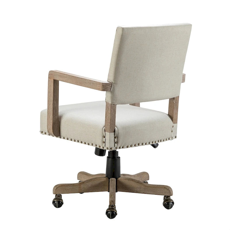 Taresa Modern Mid-Back Swivel Height Adjustable Task Chair with Nailhead Trim