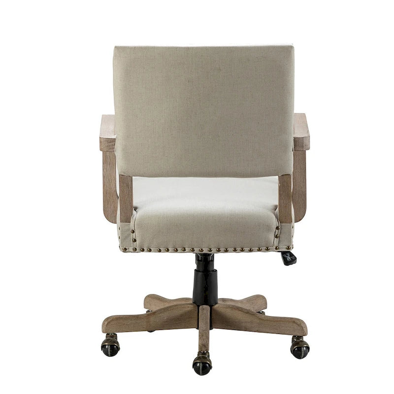 Taresa Modern Mid-Back Swivel Height Adjustable Task Chair with Nailhead Trim