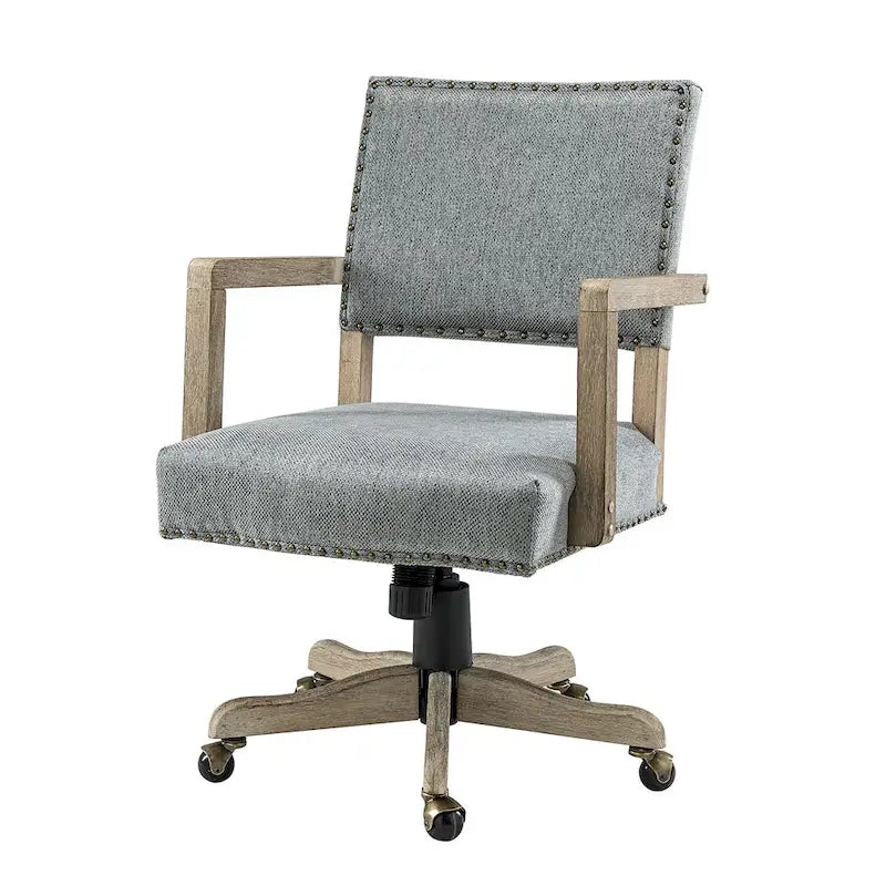 Taresa Modern Mid-Back Swivel Height Adjustable Task Chair with Nailhead Trim