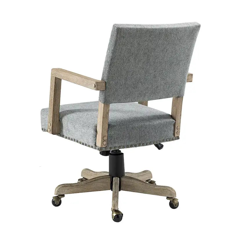 Taresa Modern Mid-Back Swivel Height Adjustable Task Chair with Nailhead Trim