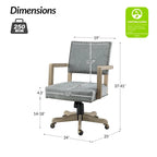 Taresa Modern Mid-Back Swivel Height Adjustable Task Chair with Nailhead Trim