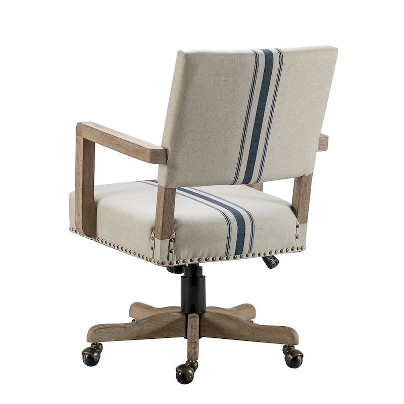 Taresa Modern Mid-Back Swivel Height Adjustable Task Chair with Nailhead Trim