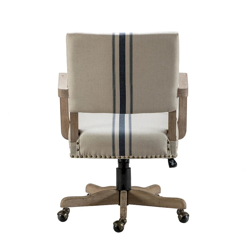 Taresa Modern Mid-Back Swivel Height Adjustable Task Chair with Nailhead Trim