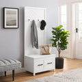 Hall Tree with Bench and Shoe Storage, 19 x 30 x 70.25 Inches