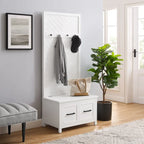 Hall Tree with Bench and Shoe Storage, 19 x 30 x 70.25 Inches