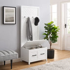 Hall Tree with Bench and Shoe Storage, 19 x 30 x 70.25 Inches