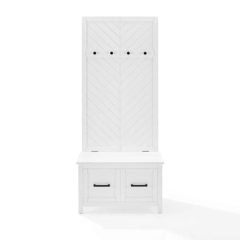 Hall Tree with Bench and Shoe Storage, 19 x 30 x 70.25 Inches
