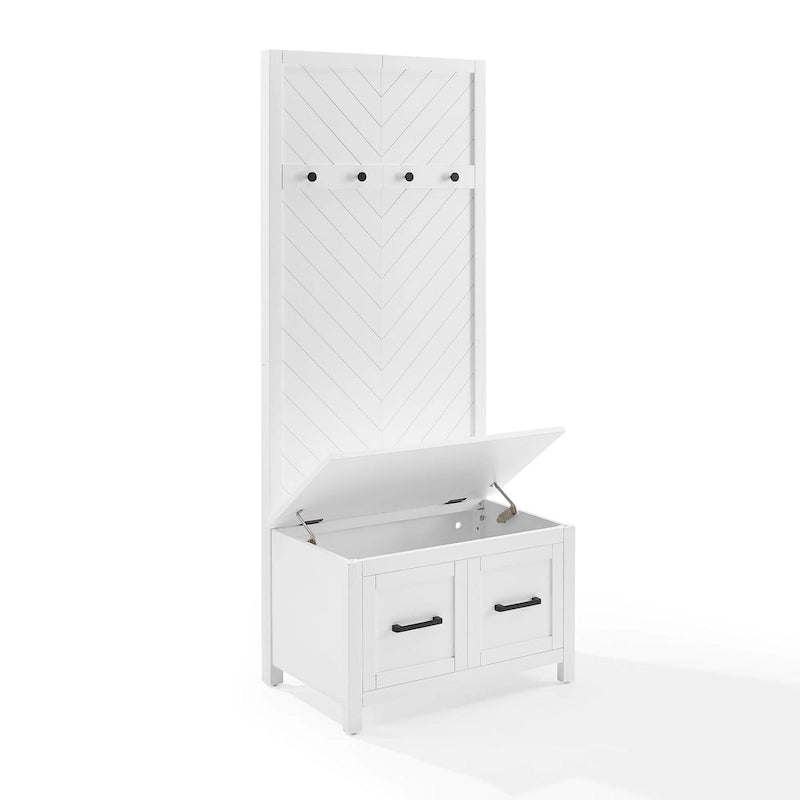 Hall Tree with Bench and Shoe Storage, 19 x 30 x 70.25 Inches