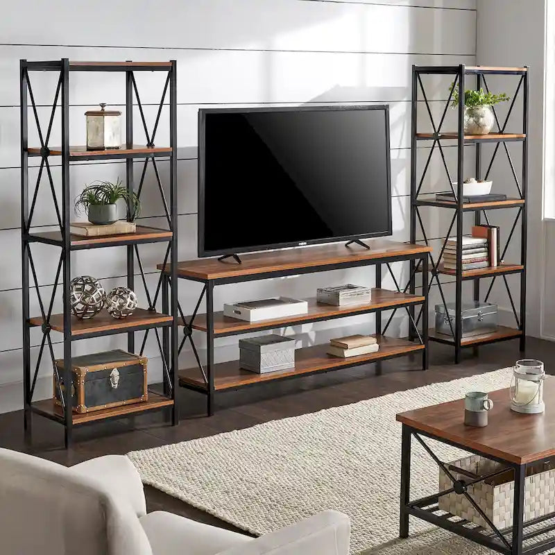 62-Inch Metal Etagere TV Stand for TVs up to 70 Inches