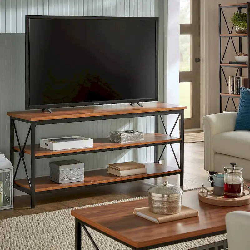 62-Inch Metal Etagere TV Stand for TVs up to 70 Inches