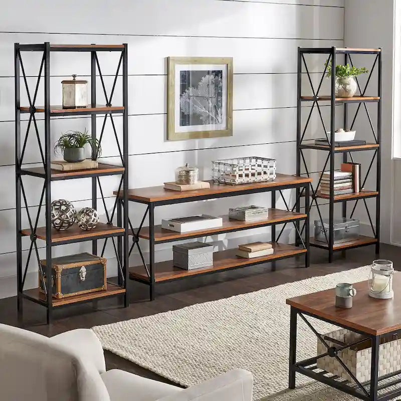 62-Inch Metal Etagere TV Stand for TVs up to 70 Inches