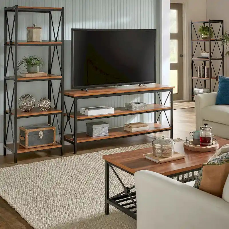 62-Inch Metal Etagere TV Stand for TVs up to 70 Inches