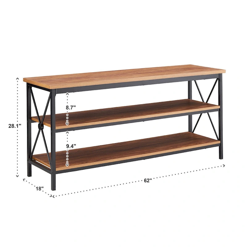 62-Inch Metal Etagere TV Stand for TVs up to 70 Inches