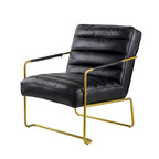 30-inch Black Chair with Gold Frame