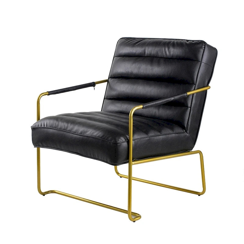 30-inch Black Chair with Gold Frame