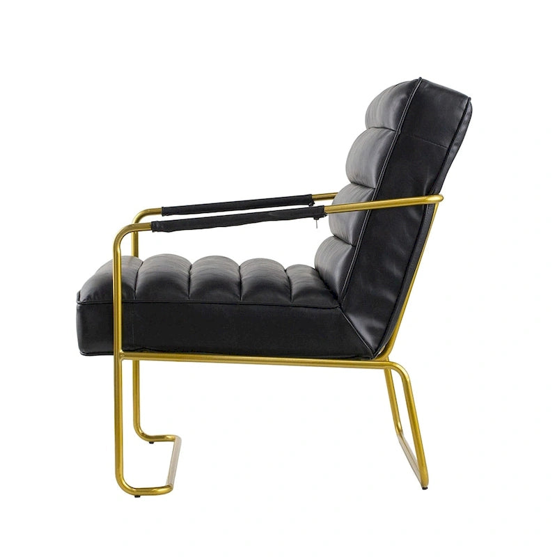 30-inch Black Chair with Gold Frame