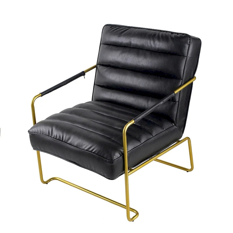 30-inch Black Chair with Gold Frame