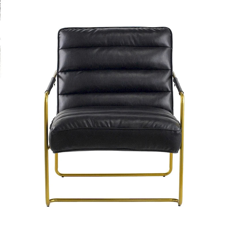 30-inch Black Chair with Gold Frame