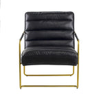 30-inch Black Chair with Gold Frame