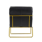 30-inch Black Chair with Gold Frame