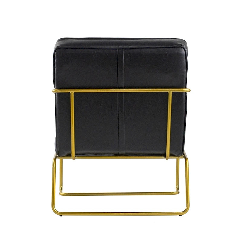 30-inch Black Chair with Gold Frame