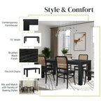 Bedford 75-inch Rectangular Dining Table Square Legs