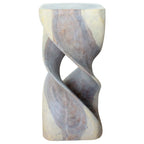 Wood Double Twist Stool Table 14 in Sq X 30 in H Grey Oil - 14 X 14 X 30