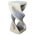 Wood Double Twist Stool Table 14 in Sq X 30 in H Grey Oil - 14 X 14 X 30