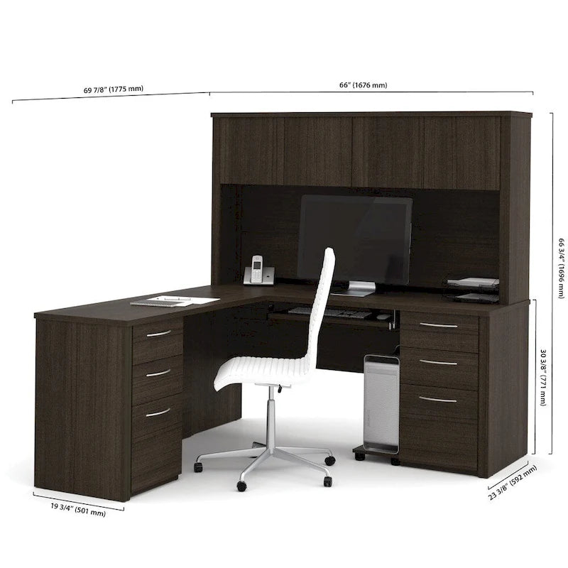 6-drawer L-Shaped Workstation Desk Kit